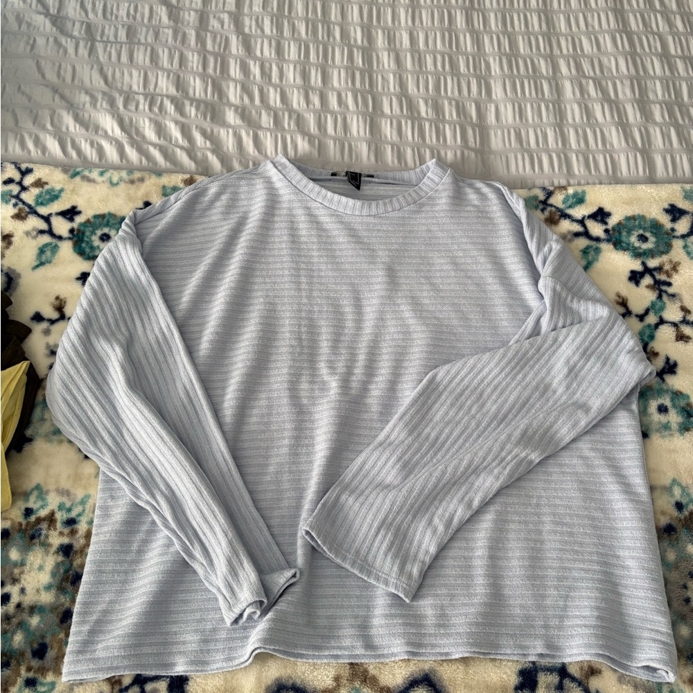 Forever 21 Soft Blue Ribbed Knit Sweater
